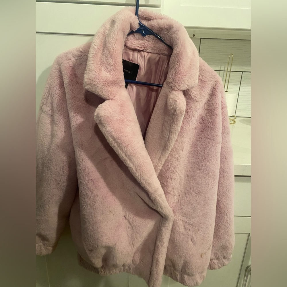 Jacket forever 21  faux sizeS color light purple
